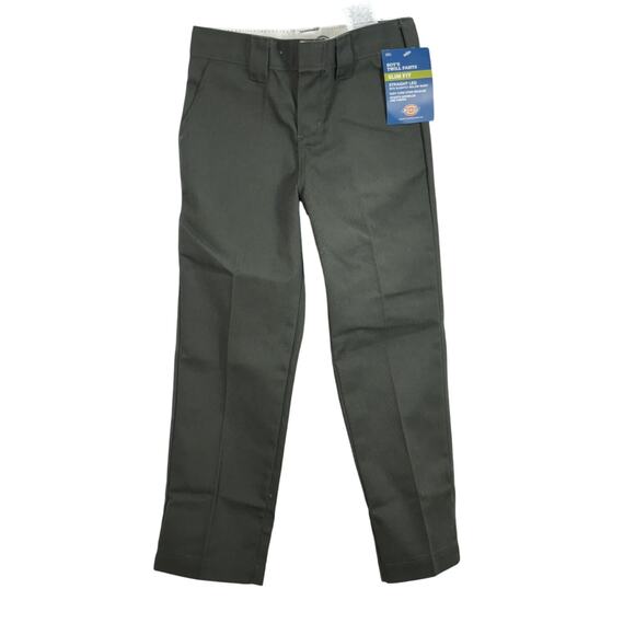 Dickies Boy's Slim Fit Uniform School Twill Chino Straight Leg Pants Olive Size6 - Picture 1 of 10